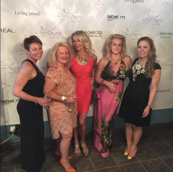 he Wine Ladies and guests at Janie Liang Salon and Spa in Oakville. Great event, loads of prizes. Remy Pannier rose wine tasting from the Loire. @TheWineLadies #JanieLiangSalonandSpa in #oakville great event, loads of prizes, great #wine @RemyPannier #rose #Loire super #chocolate #strawberries @EuroVintage