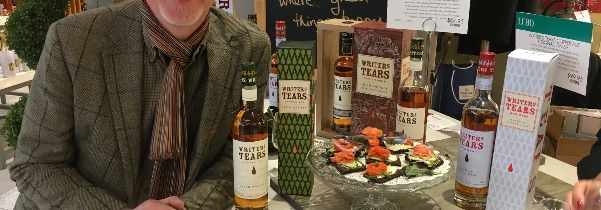 Bernard Walsh in Oakville, Ontario showcasing a range of Writers' Tears and The Irishman Whiskey at the local LCBO.